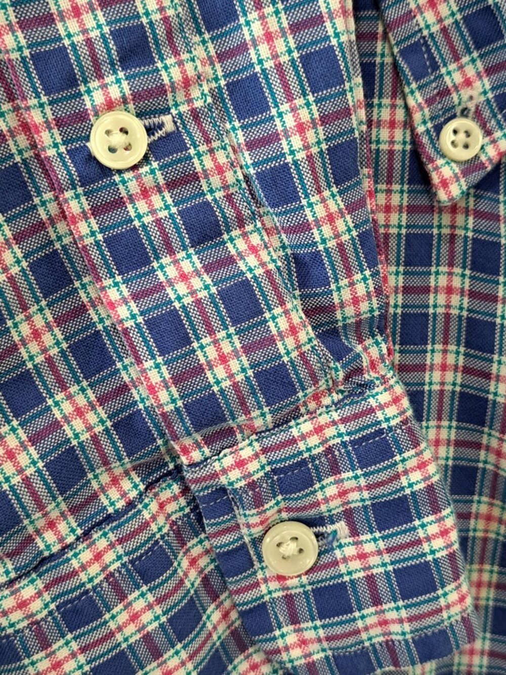 Ralph Lauren Men's Blue Plaid Button-Up Shirt Pony Logo Long Sleeve Small Gusset - Picture 5 of 14